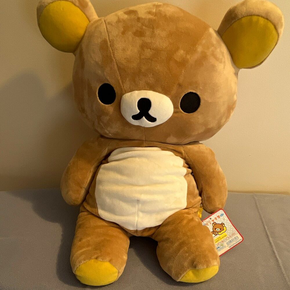 San-X Early Rilakkuma Bear Plush Secret Pocket Zipper Back w/ Tags 19 Inches